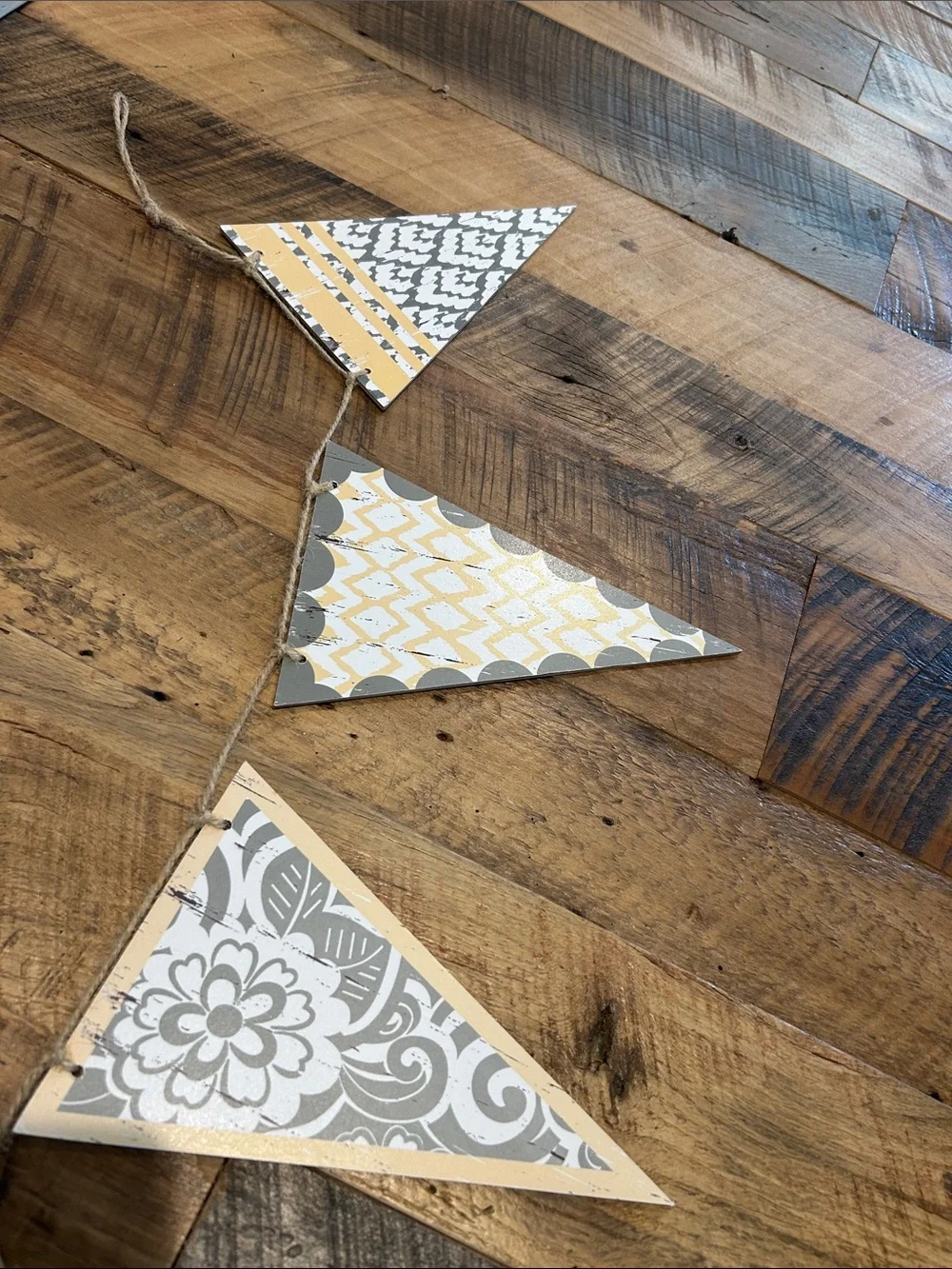 Yellow & Gray Decorative Pennant Banner Garland